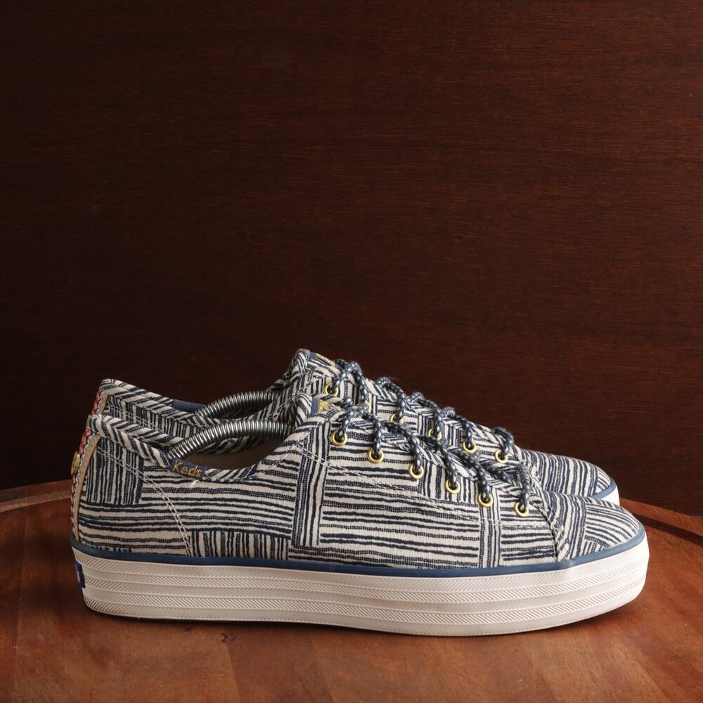 Keds x Jungalow‎ Sneakers Womens Size 10 Blue Platform Triple Kick Quinn Shoes